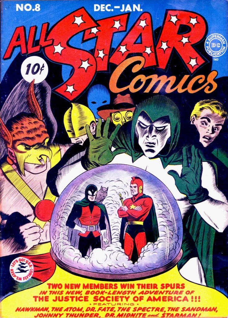 Capa de All Star Comics #8, a revista da estreia da Mulher-Maravilha