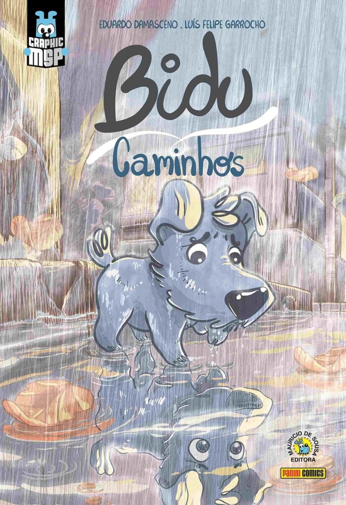 Capa de Bidu: Caminhos (Graphic MSP), com Bidu na chuva