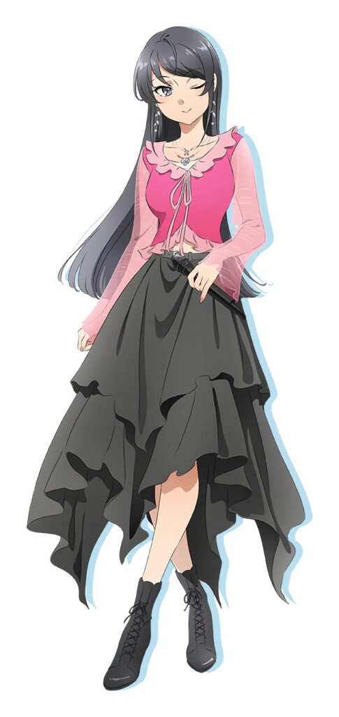 Arte oficial de Mai Sakurajima (桜島麻衣) na página de personagens do filme