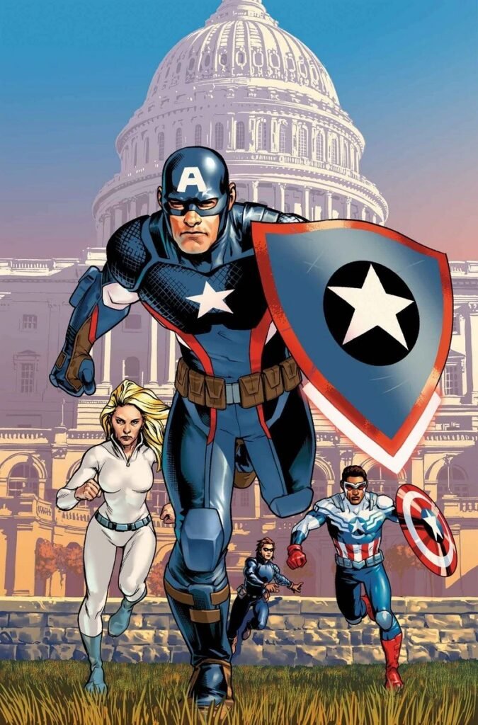 Capa sem texto de Captain America: Steve Rogers #1 (2016), a edição do "Hail Hydra"