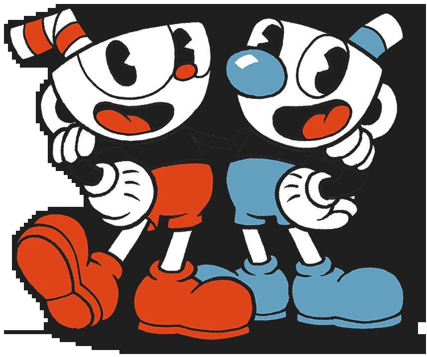 Arte de Cuphead e Mugman