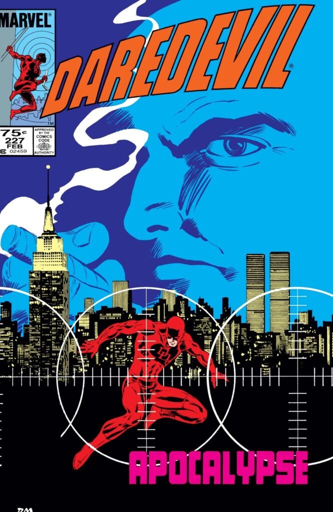 Capa de Daredevil nº 227 (1986), início de A Queda de Murdock, de Frank Miller e David Mazzucchelli