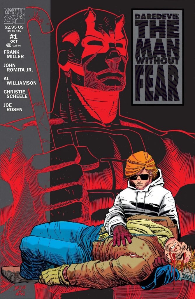 Capa de Daredevil: The Man Without Fear nº 1 (1993), de Frank Miller e John Romita Jr.