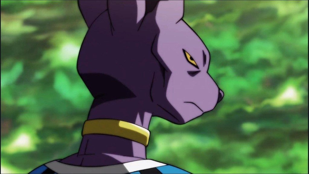 Beerus, o Deus da Destruição, em cena de Dragon Ball Super