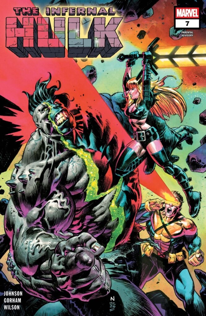 Capa de Infernal Hulk #1, com o Hulk Infernal monstruoso