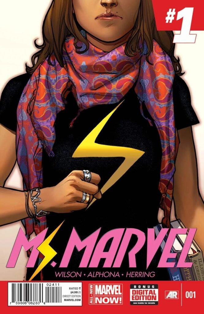 Kamala Khan na capa de Ms. Marvel #1