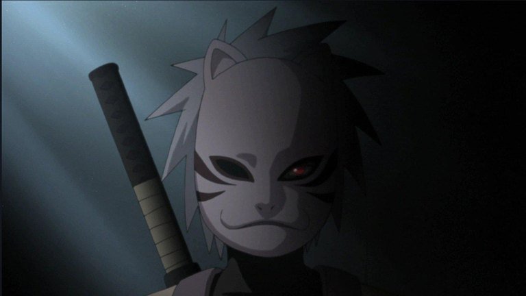 Kakashi com a máscara da ANBU no arco filler de Naruto Shippuden