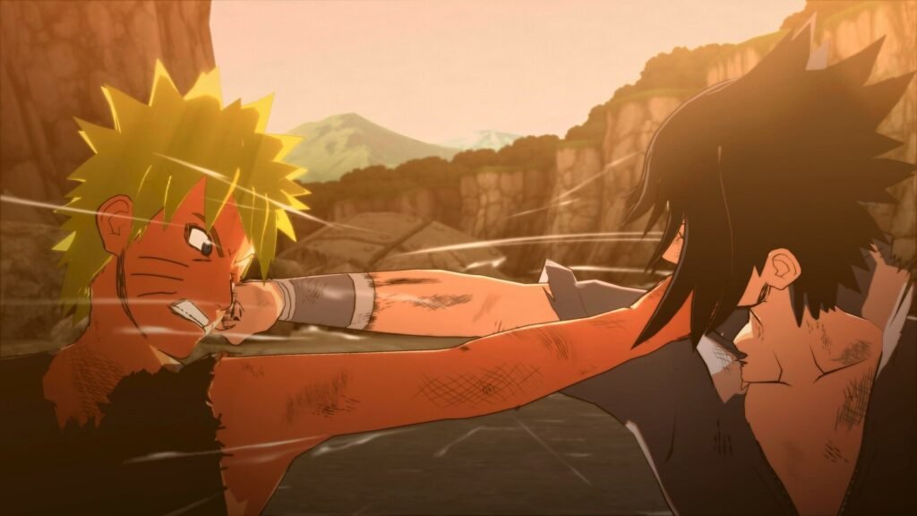 Naruto e Sasuke trocam golpes em Naruto x Boruto: Ultimate Ninja Storm Connections