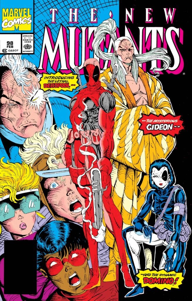 Capa de The New Mutants #98 (1991), a estreia de Deadpool