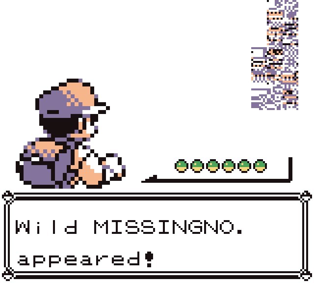 Tela de batalha com MissingNo. em Pokémon Red/Blue