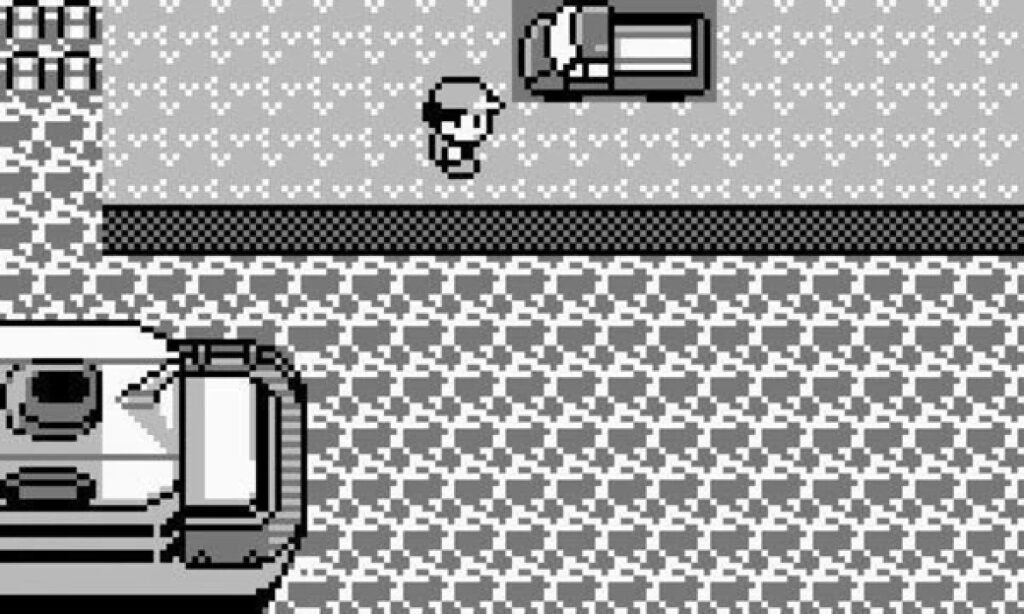 O famoso caminhão ao lado do cais do S.S. Anne em Pokémon Red