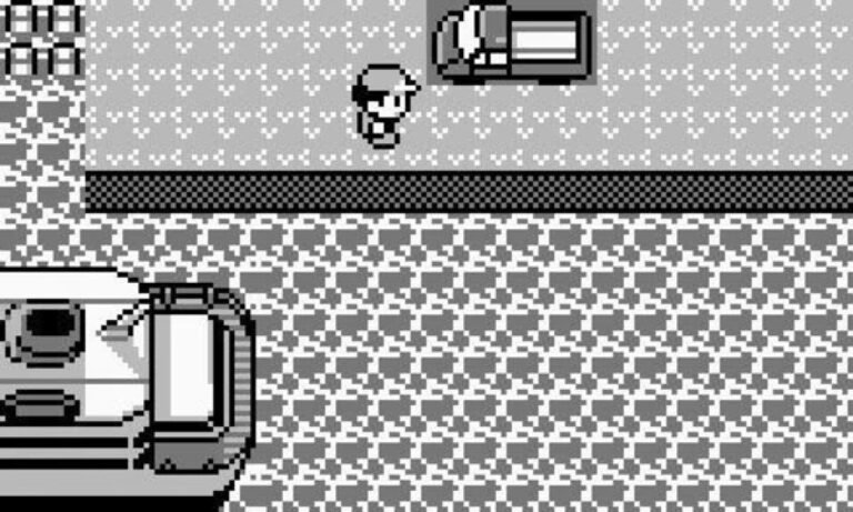O famoso caminhão ao lado do cais do S.S. Anne em Pokémon Red