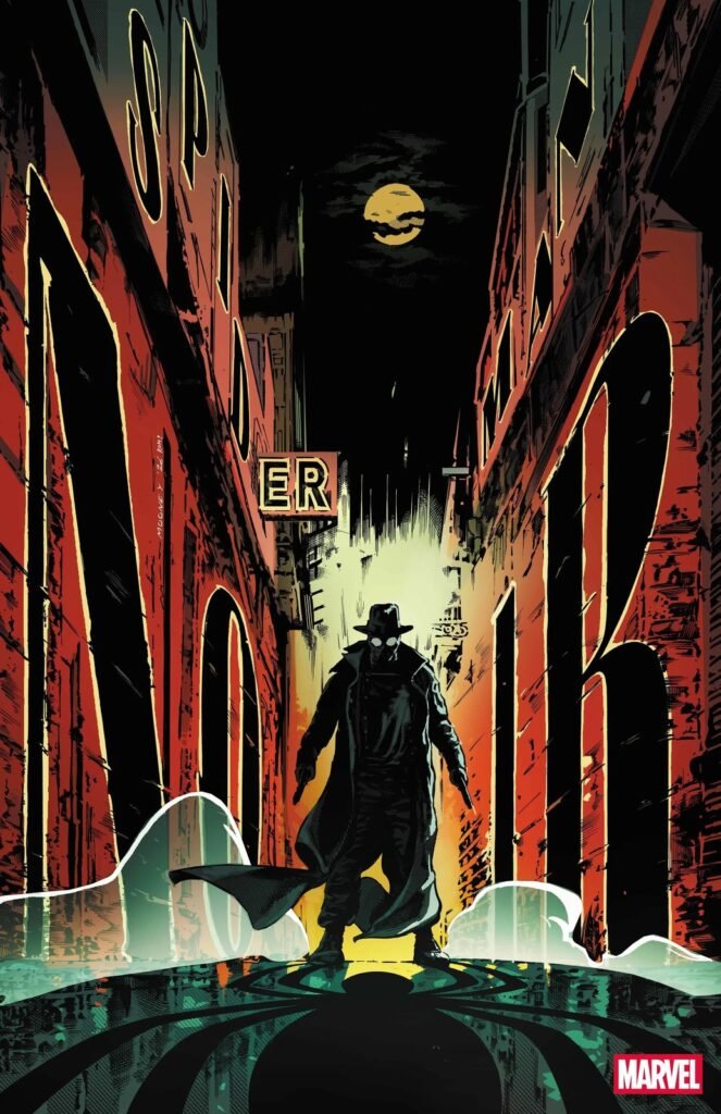 Capa de Spider-Man: Noir #1, de Stephen Mooney, com o Aranha detetive dos anos 1930