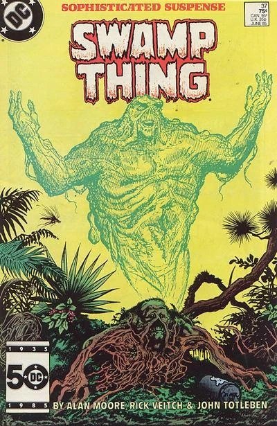Capa de Swamp Thing #37 (1985), a estreia de John Constantine