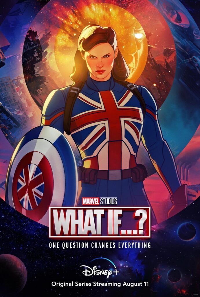 Pôster da série animada What If...? com Peggy Carter como Capitã Carter