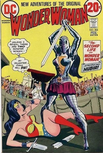 Capa de Wonder Woman #204 (1973), a edição que apresenta Núbia